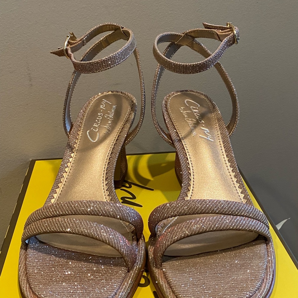 Circus NY Holly Glitz Strappy Block-Heel Dress Sandals